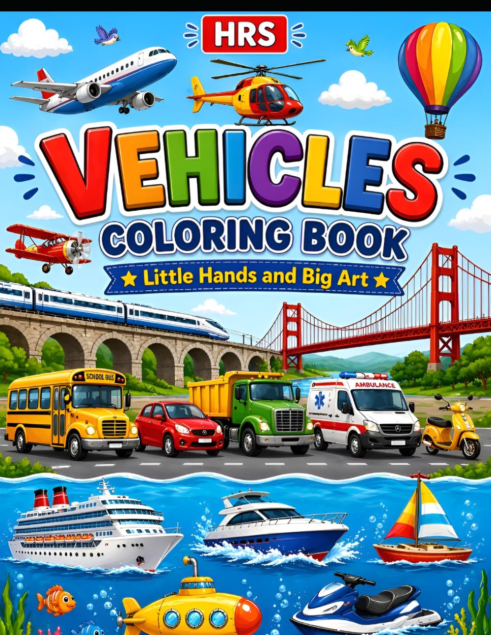 Vehical coloring book: Little hands and big art