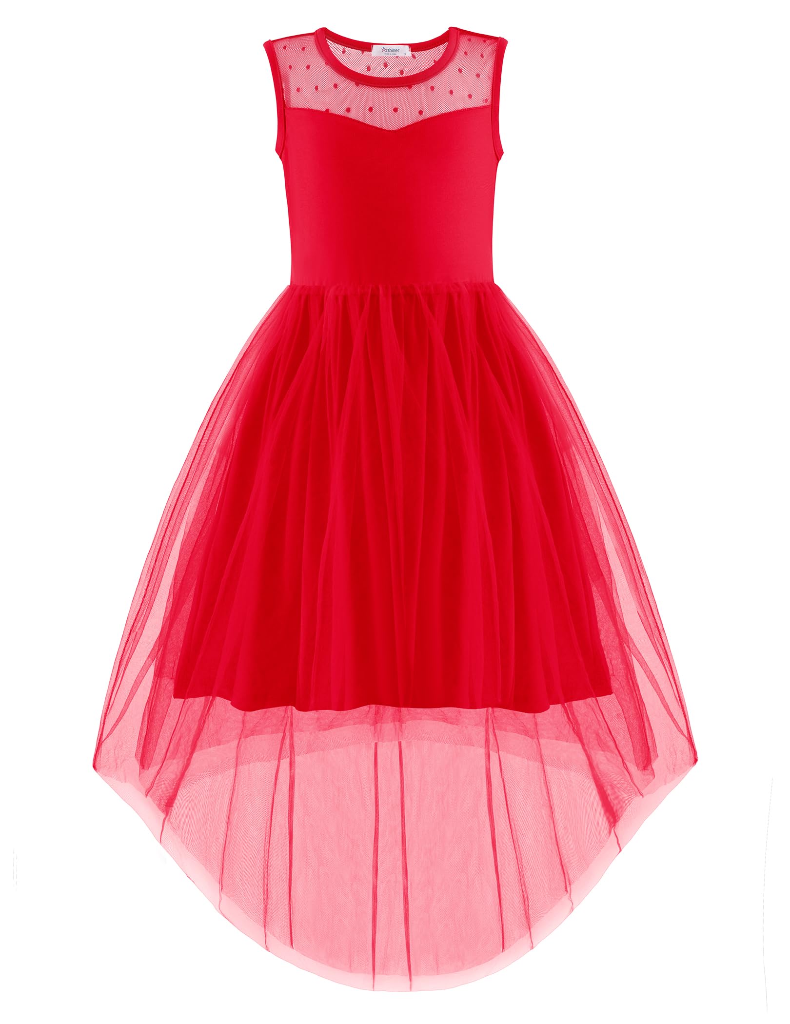 Arshiner Girls Dresses Formal Party Wedding Tulle Contrast Mesh Dress