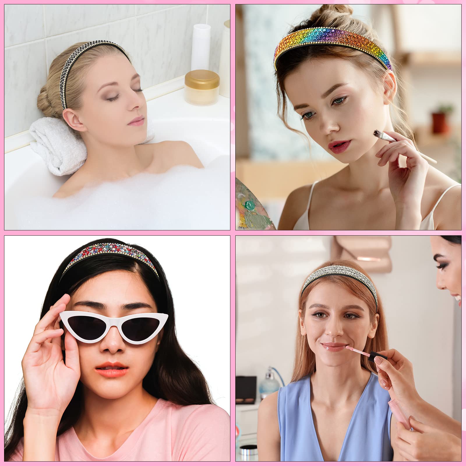 Amazon.com : Waydress 4 Pieces Rhinestone Headband for women  display picture 3