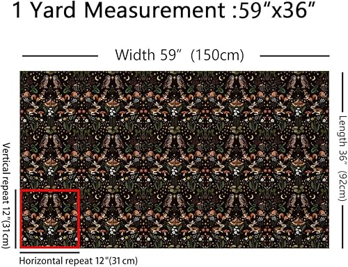 Vista 41 de Erosebridal The Yards - Tela floral de The Yard, tela de decoración de hojas retro, tela de tapicería de flores de hortensias de abejas de granja