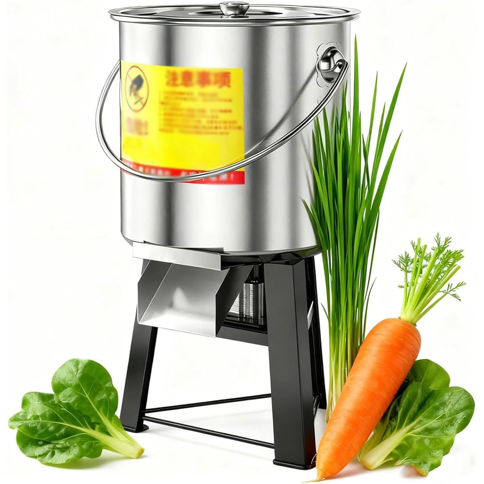 Adtzpc Poultry Feed Processor, Heavy-duty Stainless Stee Vegetable Slicer Cutter with 4 Blades, 2200-2600lbs/h High Output Efficiency, Stainless Steel Shredder Cutter for Poultry Feed Processing