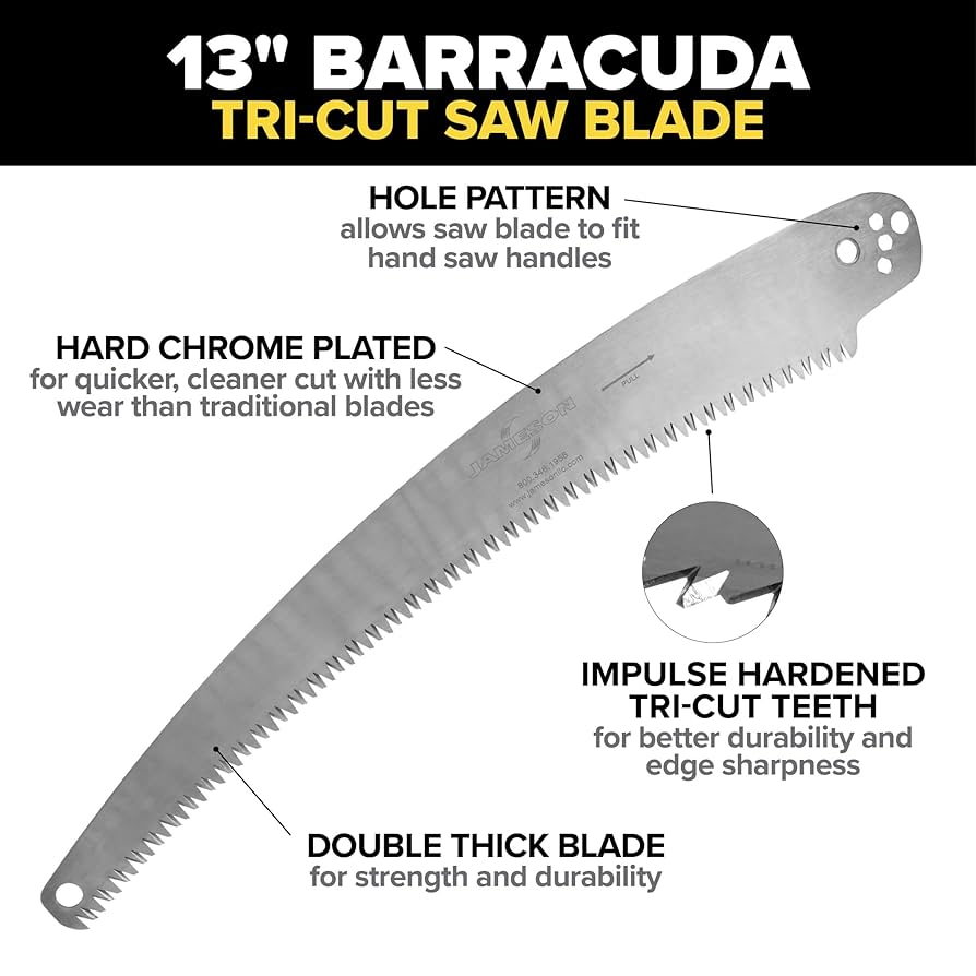 Amazon.com: Jameson PS-3FPS1 Tri-Cut Pole Saw Head Kit, 13