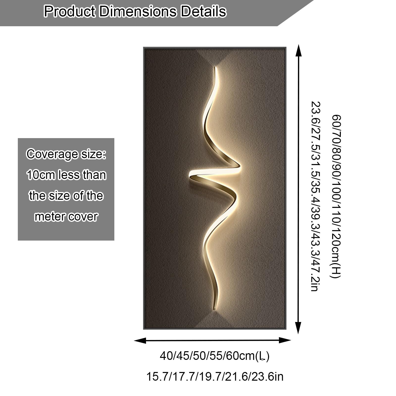 Generico Copertura Decorativa per Quadro Elettrico - Pannello fusibili a Parete, Design a ribalta/Scorrevole, Facile da installare e Pulire, Elegante Finitura Marrone (40x60 cm)