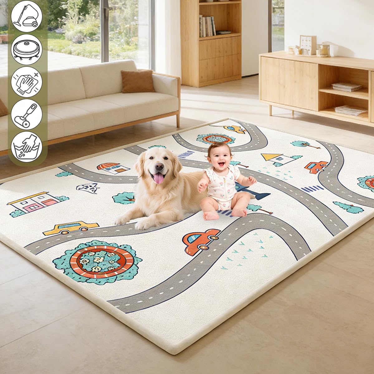 Tappeto Gioco Bambini Acolchado 2.5 cm Extra Spesso, Antiscivolo, Ideale per Pavimenti e Box Neonato, Palestra Neonati, Tappeto Tummy Time Neonati 180 x 280 cm