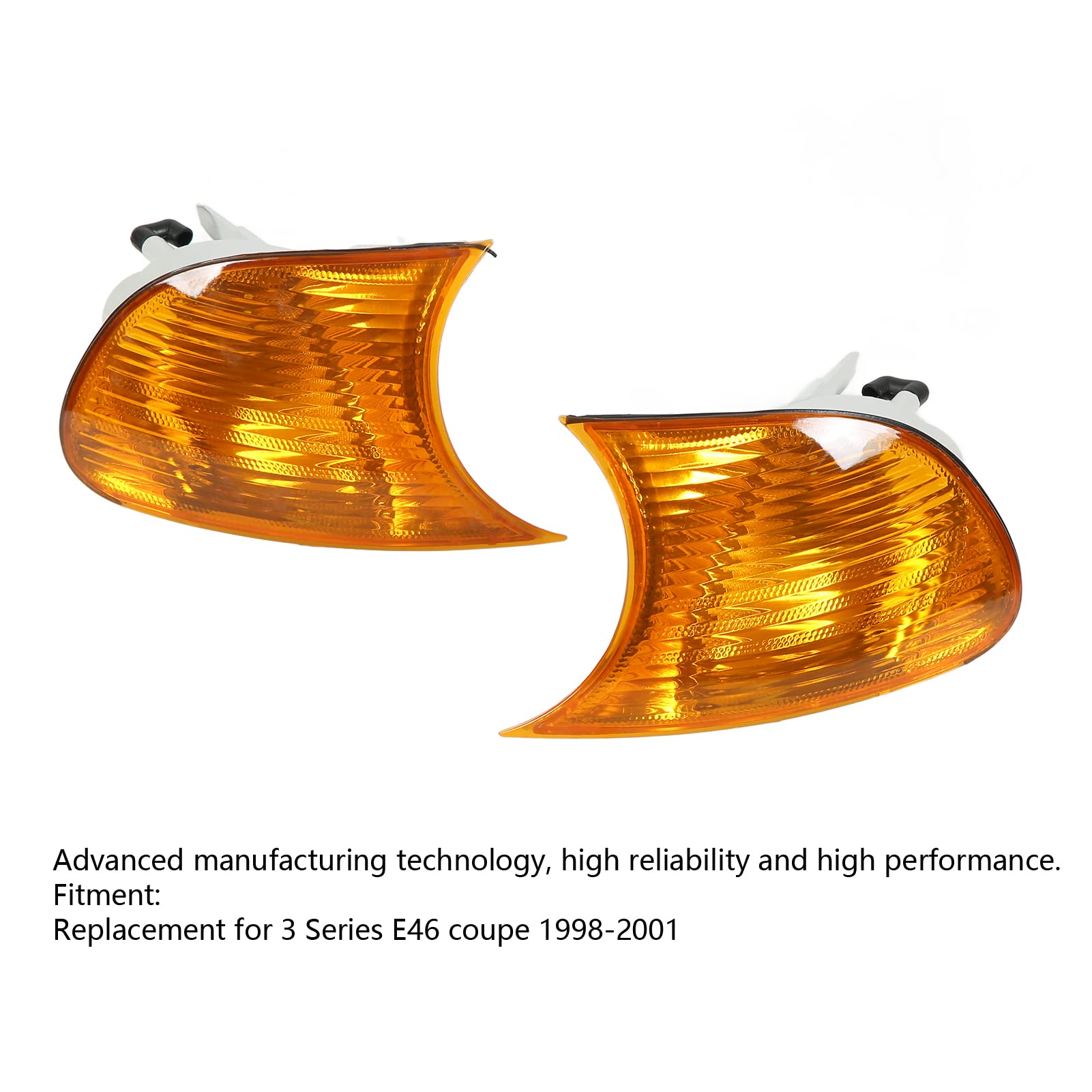 Clignotants Avant Ambre E46 Coupé 1998-2001 - Paire Gauche Droite, Remplacement 63126904299 / 63126904300