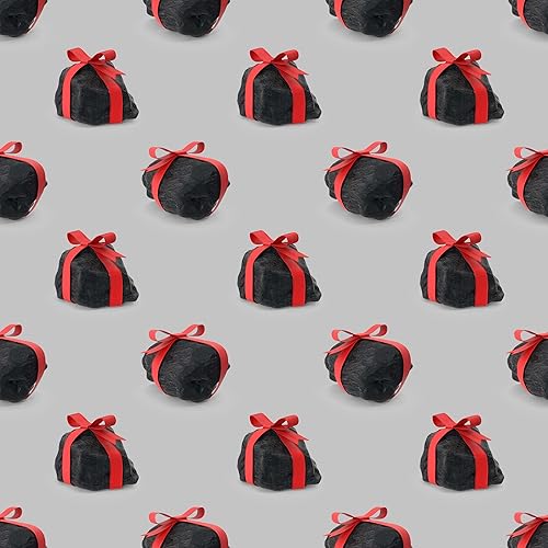 Divertido papel de regalo de carbón grueso para envolver regalos de Navidad decoración de fiesta de Navidad para niños traviesos rollo de 6 pies x