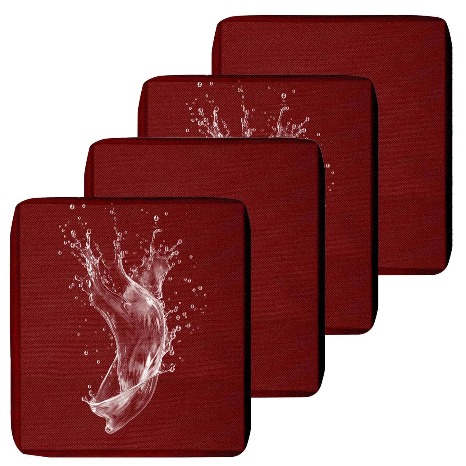 MSNCS 1/2/4 PCS Sofa Seat Cushion Covers Outdoor Waterproof,Garden Replacement Furniture Seat Covers with zipper,Washable,for Indoor Outdoor Patio Sofa(Wine red,50x55x10cm 4pcs)
