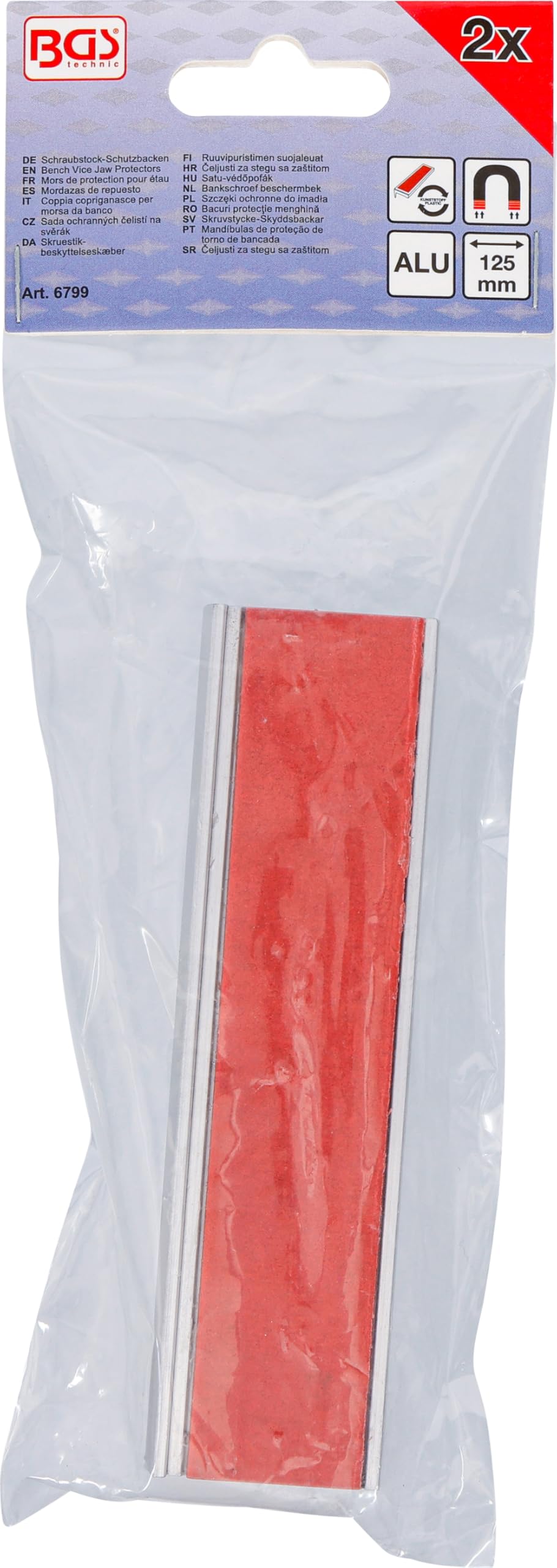 BGS 6799 | Coppia copriganasce per morsa da banco | alluminio | larghezza 125 mm | 2 pz.