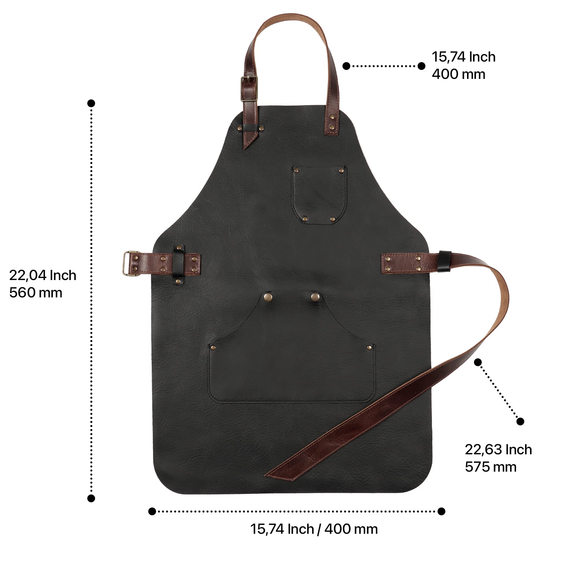 Otto Angelino Delantal de Cuero de Grano Superior - Elegante, Ajustable, de Lujo – Taller y Cocina