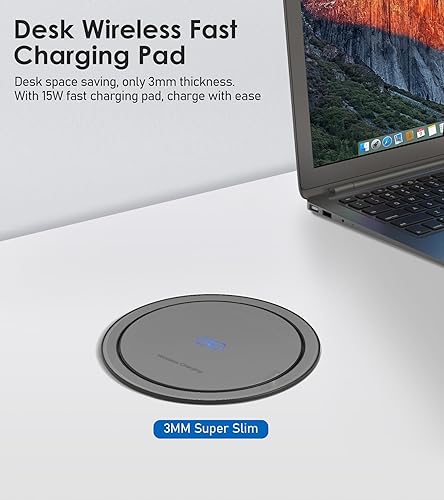 Miniatura 4 de ANNQUAN Toma de corriente desplegable de 4.75 pulgadas con USB C de 65 W, cargador inalámbrico de 15 W, 4 tomas, 3 puertos USB, salida de