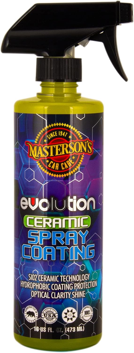 Masterson's Car Care MCC_134_16 Evolution Ceramic Spray Coating - Si02 Silica Ceramic Coating - High Gloss Hydrophobic Sealant For Cars, Trucks, RV, Motorcycles, Boats (16 oz)