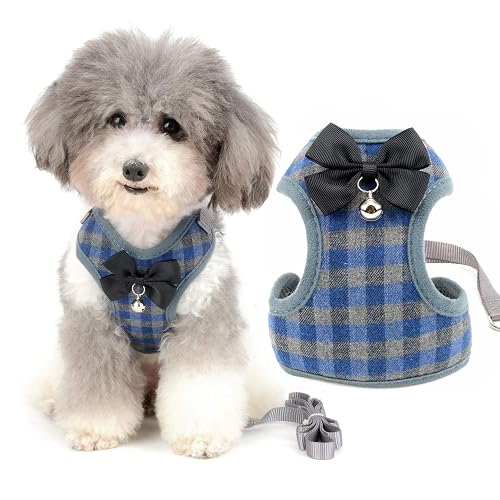 Zunea Juego de arnés y correa para perro pequeño sin tirones, ajustable, de malla suave