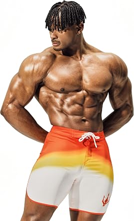 FIED IFBB Mens Physique Board Shorts 15 Competition Posing Trunks Bodybuilding Stage Shorts Quick Dry Stretch