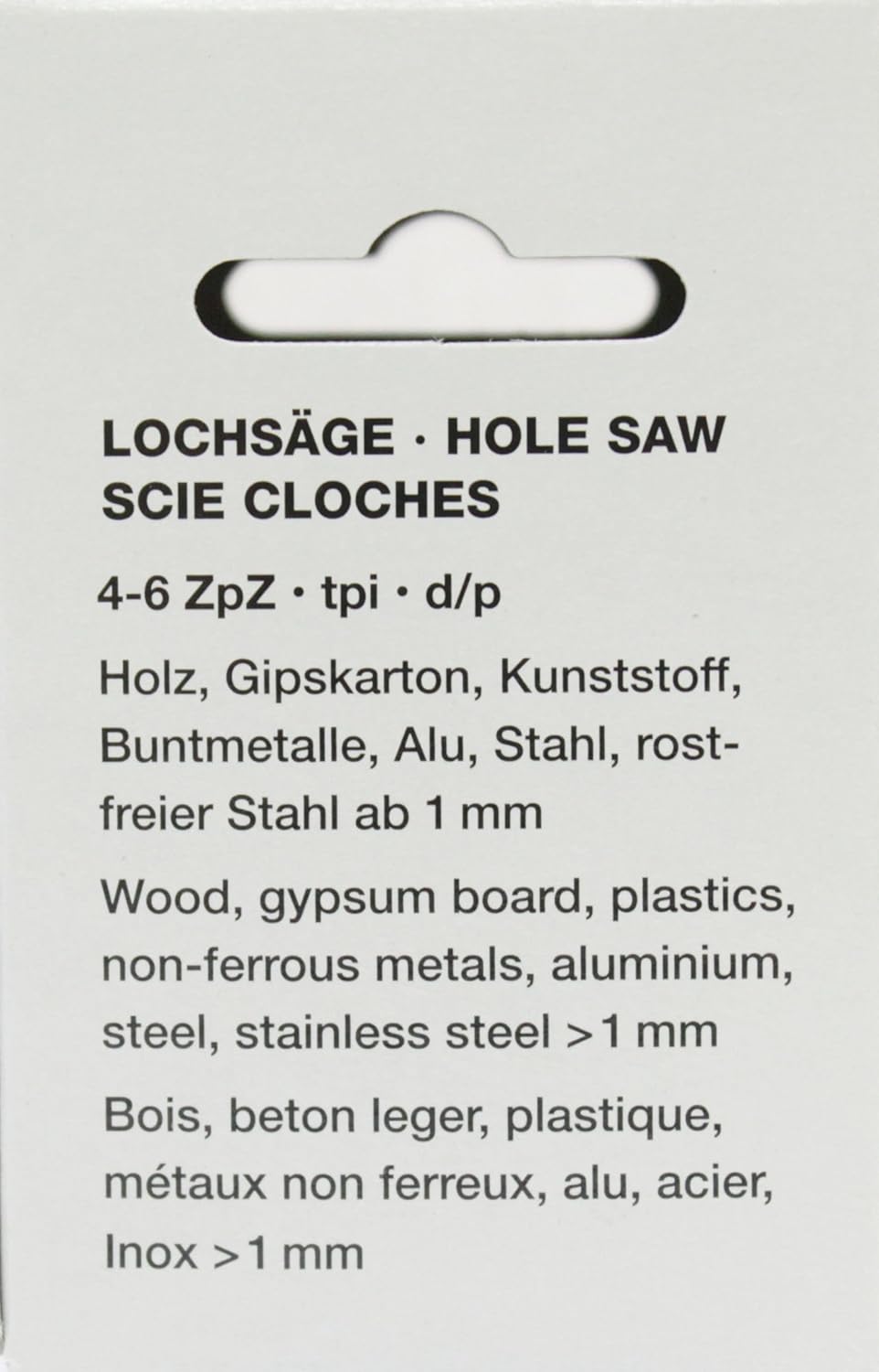 Makita P-35025 51mm Hole Saw material compatibility details