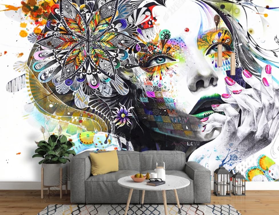 Papier peint intissé abstraction littéraire décor panoramique chambre 350x256