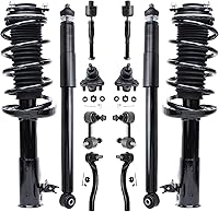 Vista 322 de Detroit Axle - Kit de puntales delanteros para Ford 2000-2004 Focus 2 puntales con muelle helicoidal 2 brazos de control inferiores con rótulas 2001