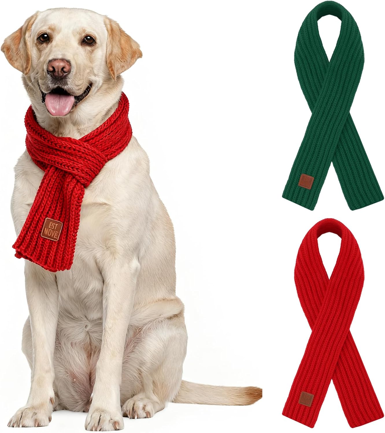 Bufanda Ajustable de Punto para Perro, 2 Unidades, para Perros Pequeños Medianos Grandes