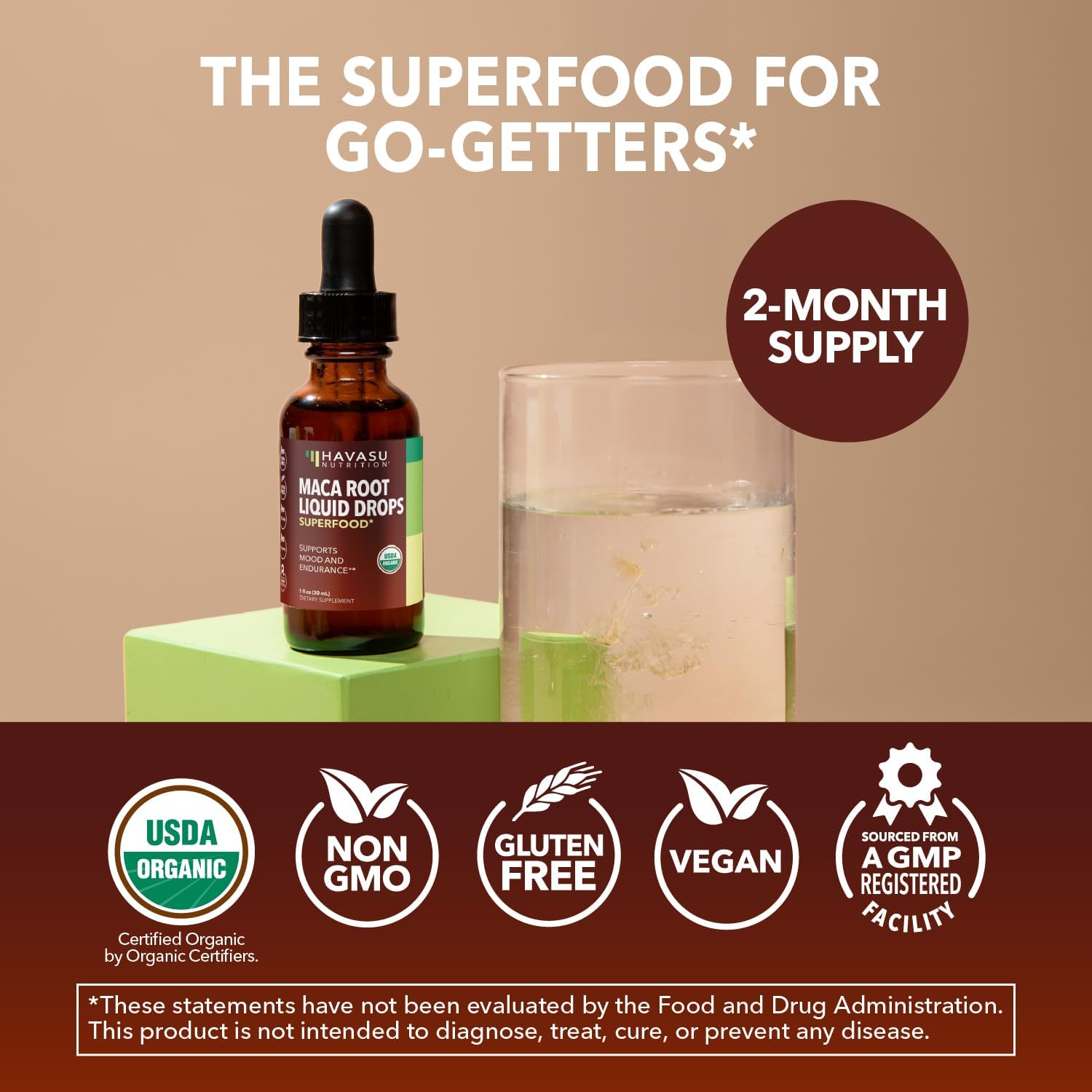 Organic Maca Root Liquid Drops - Supports Hormone Balance, Mood, and Energy in Women and Men - Lepidium Meyenii to Support Performance and Vitality - Non-GMO, Vegan, Unflavored - 60 Servings - Image 9