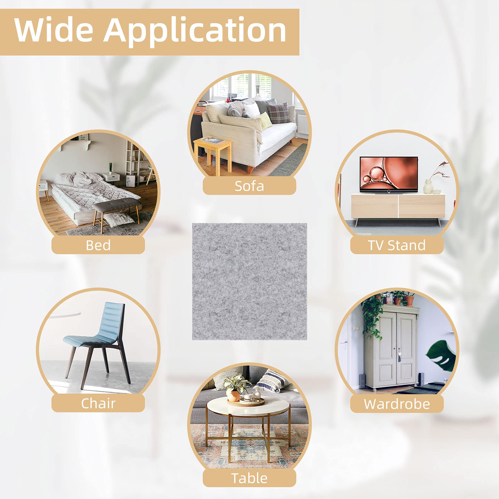 Set 10 Feltrini Per Mobili - 20x15cm, Spessore 3mm, Autoadesivi 3M - Foto 14