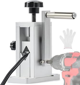 Manual Wire Stripper Machine with Adjustable Feed Hole, Portable Cable Wire Stripping Machine for 0.06"-0.09" Scrap Copper Wire Recycling, Copper Wire Stripper for Drill without Replacing Hole Plates