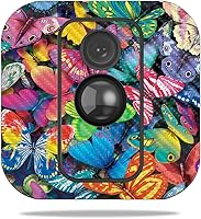 Vista 174 de MightySkins - Skin de fibra de carbono para cámara Blink XT para exteriores, chips dorados, acabado de fibra de carbono texturizado, protector