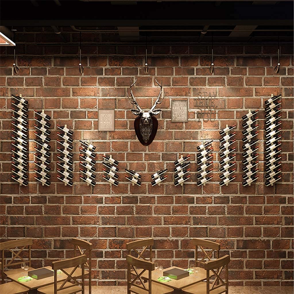 Portabottiglie da Vino in Ferro battuto a Parete può Essere impilato in Posizione obliqua Portabottiglie da Vino Espositore Decorativo per casa, Ristorante, Bar