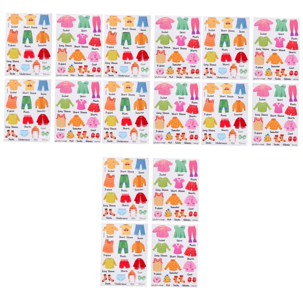 SUPVOX 8 Set Etichette per Abbigliamento Adesivi per Classificazione Facile Applicare e Rimuovere per Organizzazione e Decorazione Della Dei Resistente