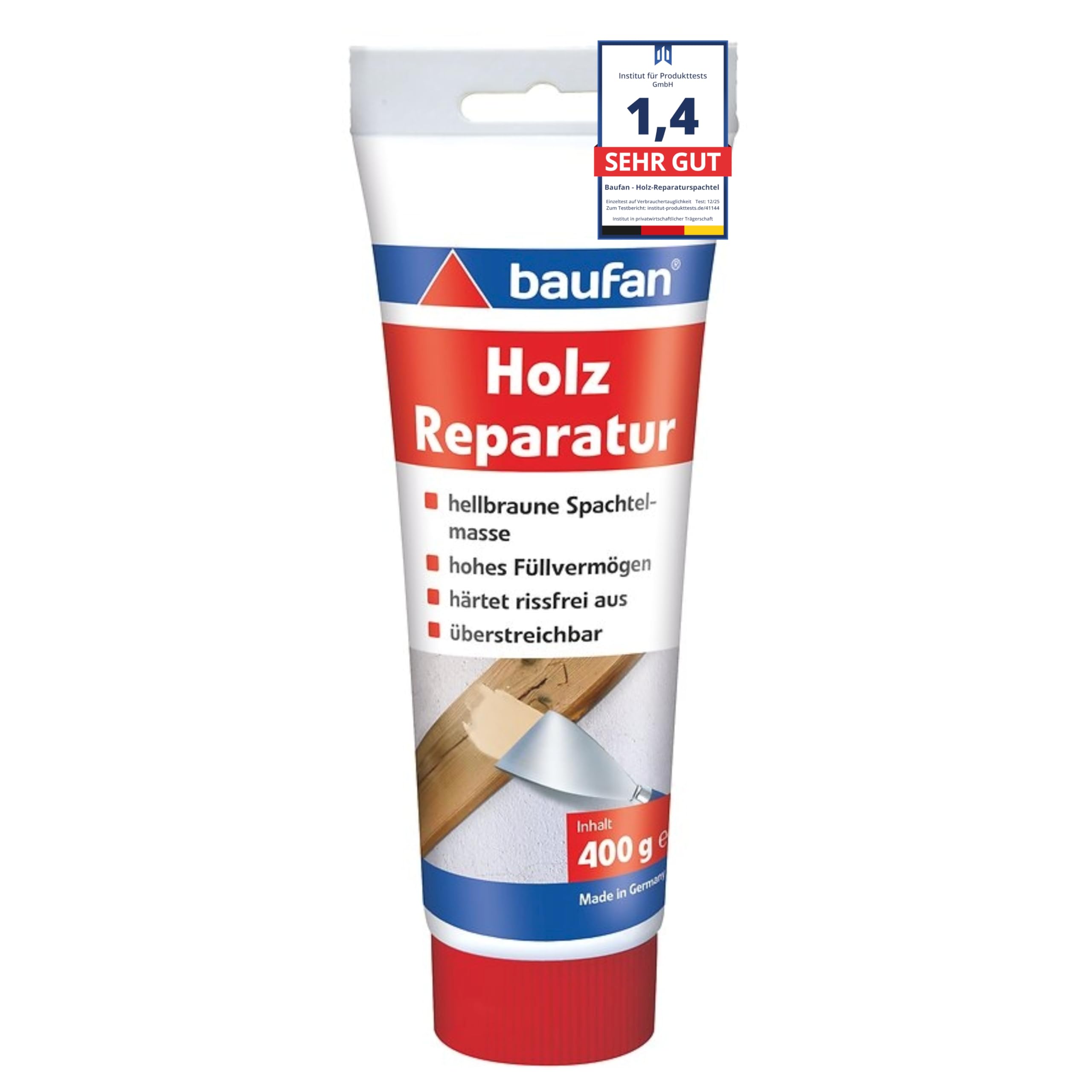 Baufan Holz Reparaturspachtel, naturbraun, 400 g, transparent