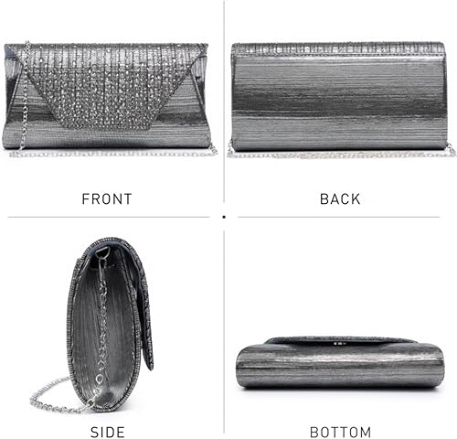 Miniatura 3 de Dasein Bolsos de noche para mujer, bolsos de boda, bolsos de mano, embragues de fiesta, cóctel, graduación, embrague formal con diamantes de