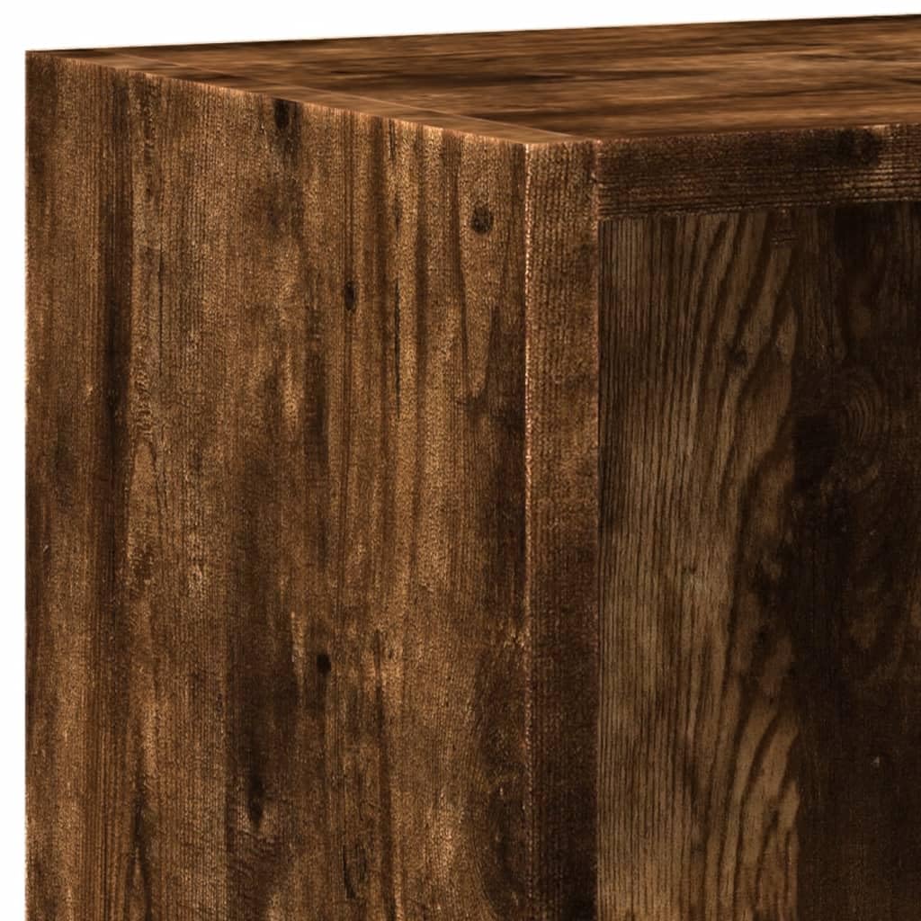 Kompaktes Bücherregal Räuchereiche aus Holzwerkstoff, 60x24x76 cm, mit 2 Böden und Oberplatte für Bücher, DVDs, CDs und Deko, multifunktional als Beistellschrank nutzbar,