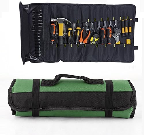 Jaugufiy Bolsa de rollo de herramientas para llaves bolsa de organización de herramientas multiusos organizador de rollos de herramientas bolsa de