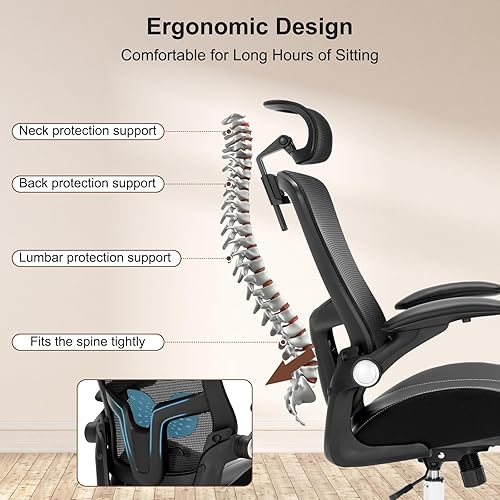 Miniatura 5 de Silla de oficina resistente, sillas de escritorio de oficina en casa de 400 libras con cojín de espuma ancho de modelado 3D suave, silla ergonómica