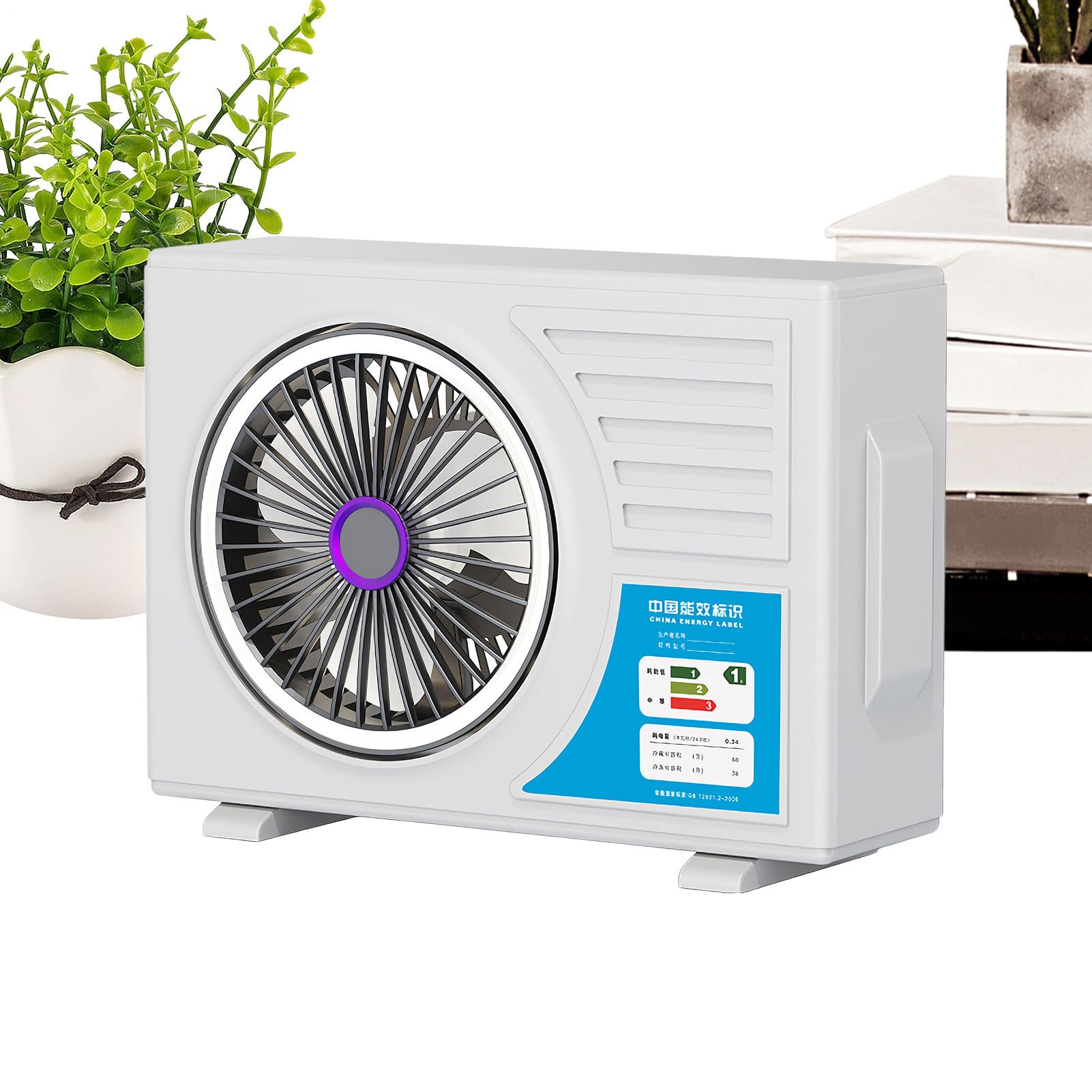 Ventilatore da Scrivania Ricaricabile con luce notturna