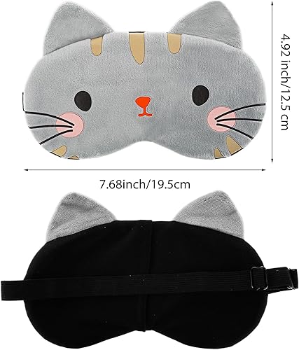 Miniatura 2 de WLLHYF Linda máscara de ojos para dormir, suave felpa con dibujos animados de gato, cómoda cubierta de ojos de animales, divertida y novedosa sombra