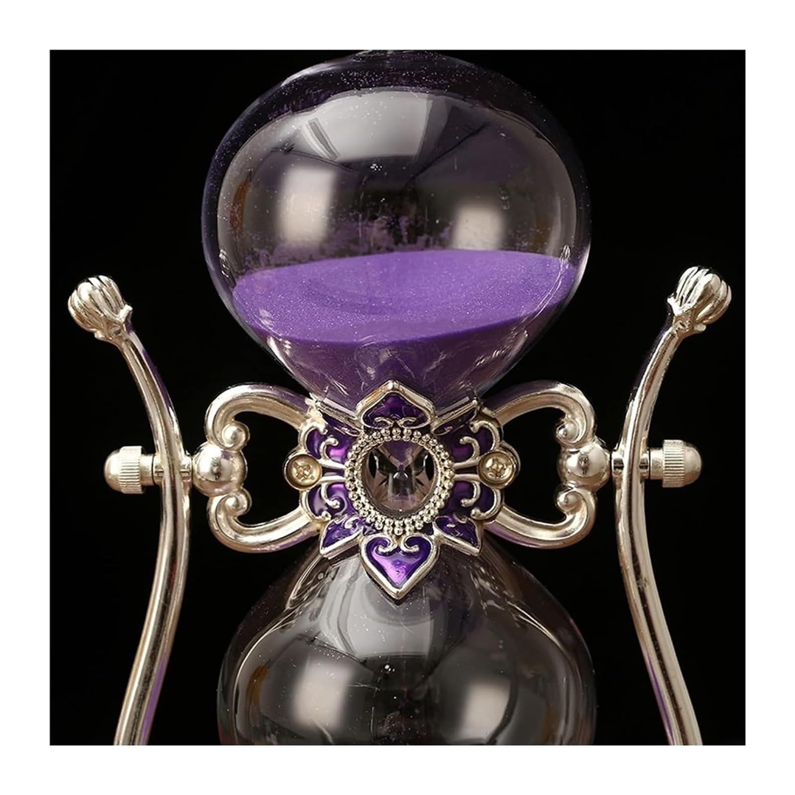 Sanduhr, Sanduhr, Glasdekoration, Zeitmanagement-Assistent, Vintage-Sanduhr aus Metall, 15 Minuten/30 Minuten/60 Minuten, 360 ° drehbar, große antike Sanduhr(Blu,60 Minutes)