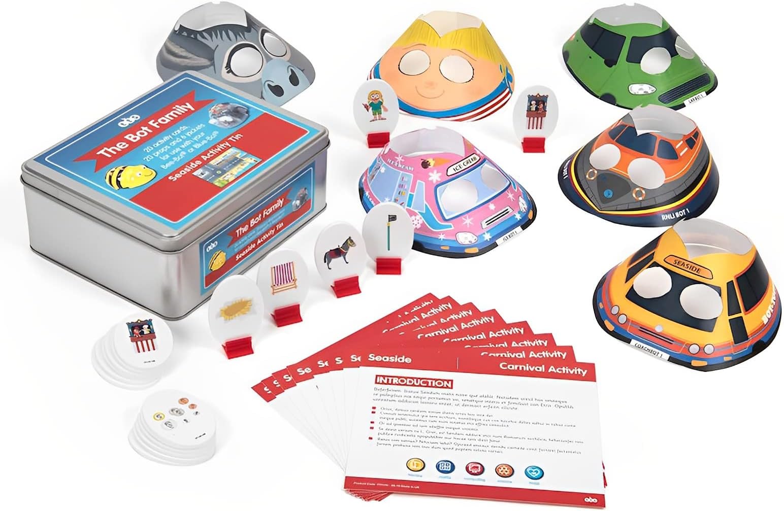 Seaside Activity Tin for Bee-Bot or Blue-Bot Programmable Robot, Educational STEM Coding Accessory Robotic Toys for Kids Ages 3+