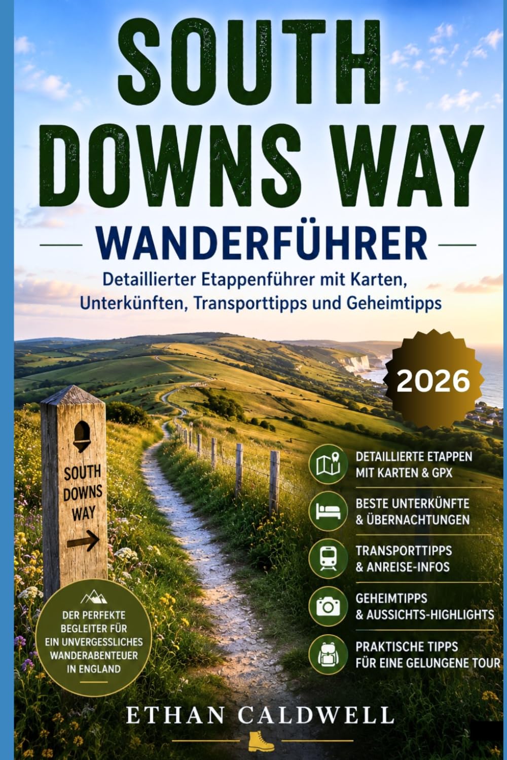South Downs Way Wanderführer: Detaillierter Etappenführer mit Karten, Unterkünften, Transporttipps und Geheimtipps