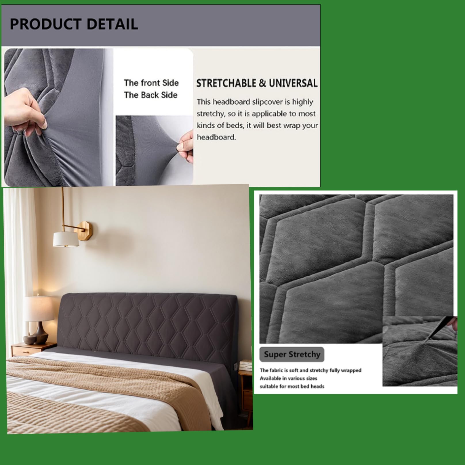 Kopfteil Schutzhülle Samt - Staubschutz Für Bett 190cm Waschbar