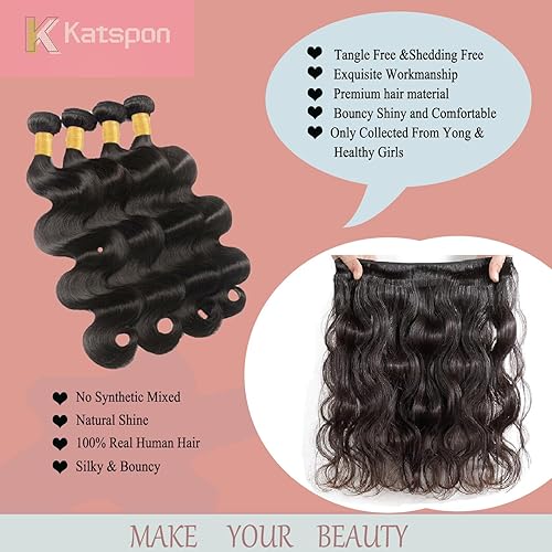 Miniatura 2 de 3 manojos de cabello humano 12A, ondulado, 100% sin procesar, cabello humano virgen brasileño de tejido rápido (20, 22, 24 pulgadas)