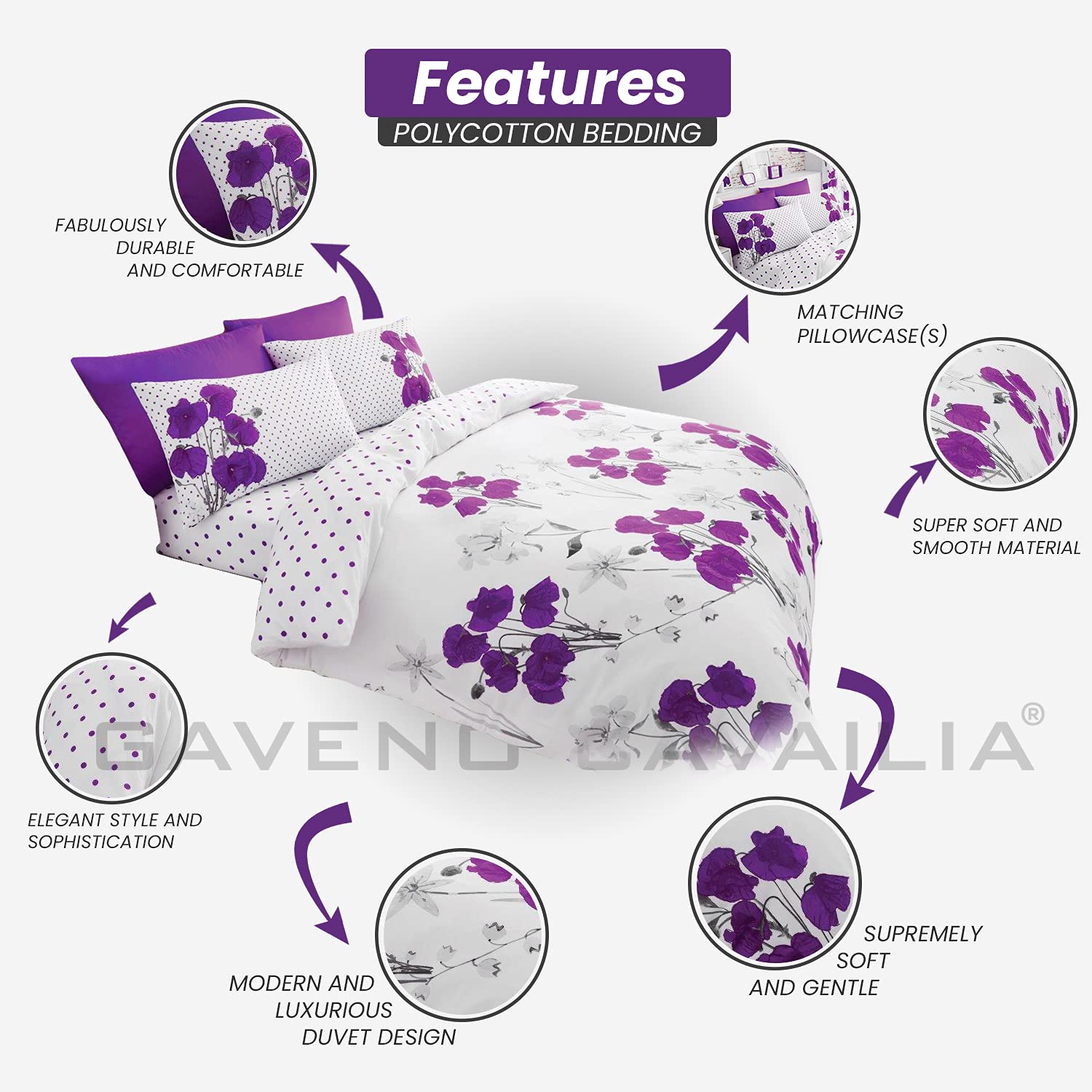 GC GAVENO CAVAILIA Set di biancheria da letto matrimoniale a righe