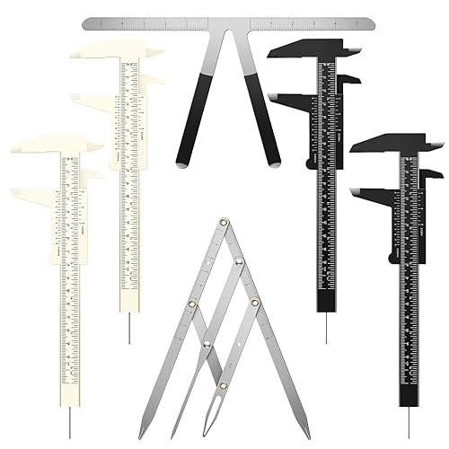 6 piezas de regla de medición de cejas, posicionamiento de 3 puntos, herramienta simétrica de maquillaje permanente, regla de pinza de relación