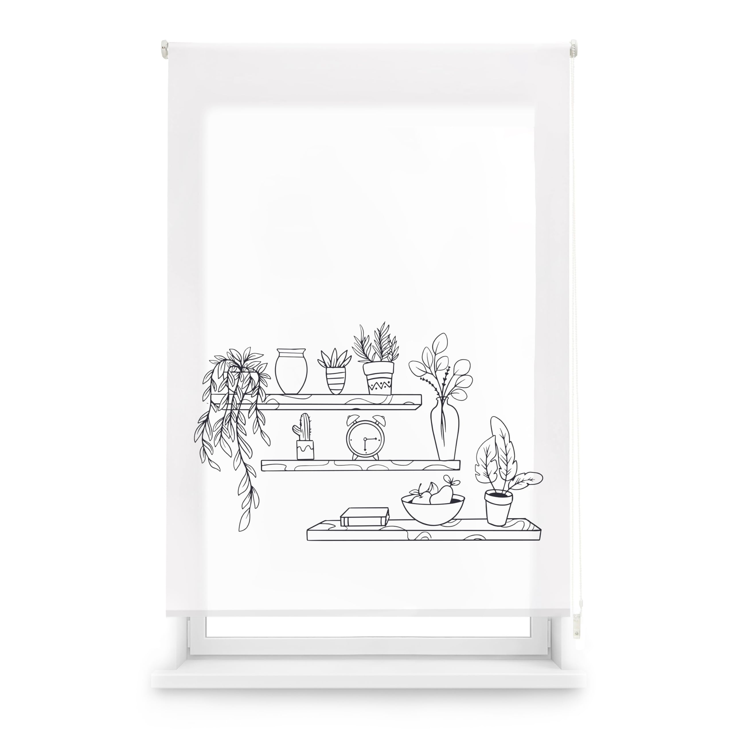 Blindecor Digital | Estor Enrollable Translúcido Estampado |Familia Cocina| Modelo C-ESTANTERIA | 110 x 180 cm (Ancho por Alto) Tamaño de la Tela 106 x 175 cm | Estores para Ventanas