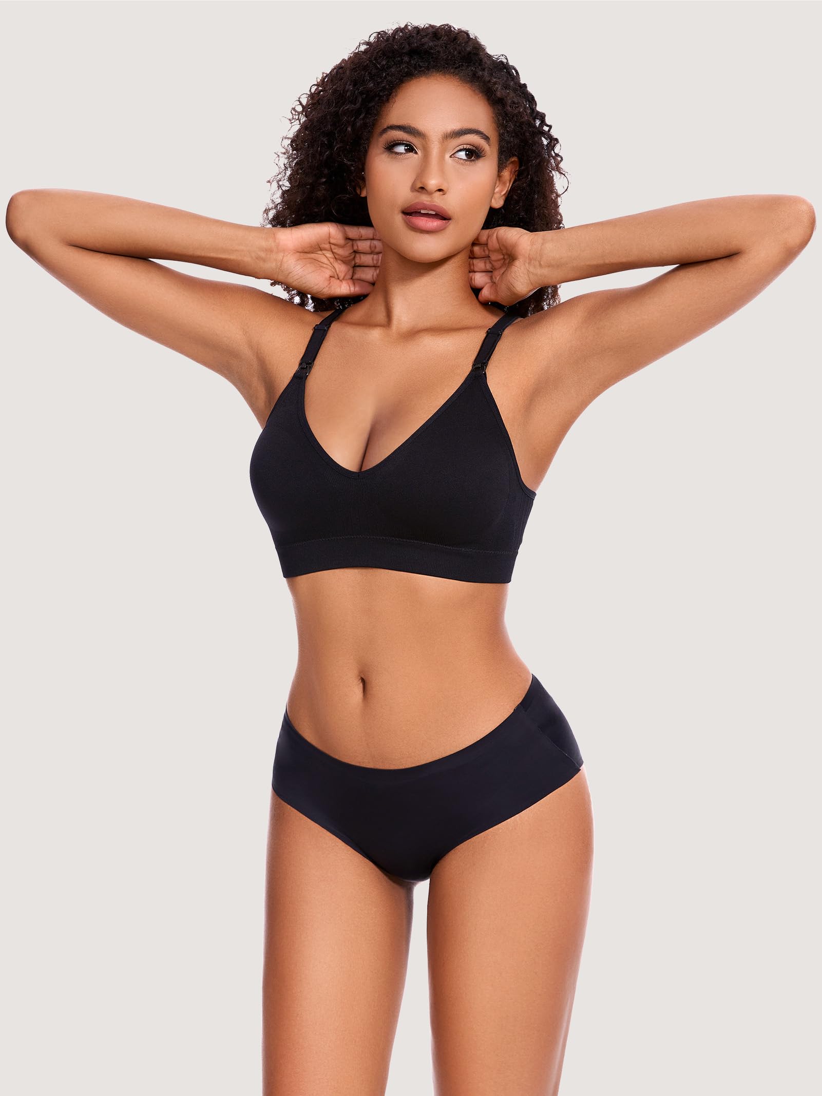 HBselect 5 PCS Reggiseno Allattamento per Donna, Collo a V Profondo