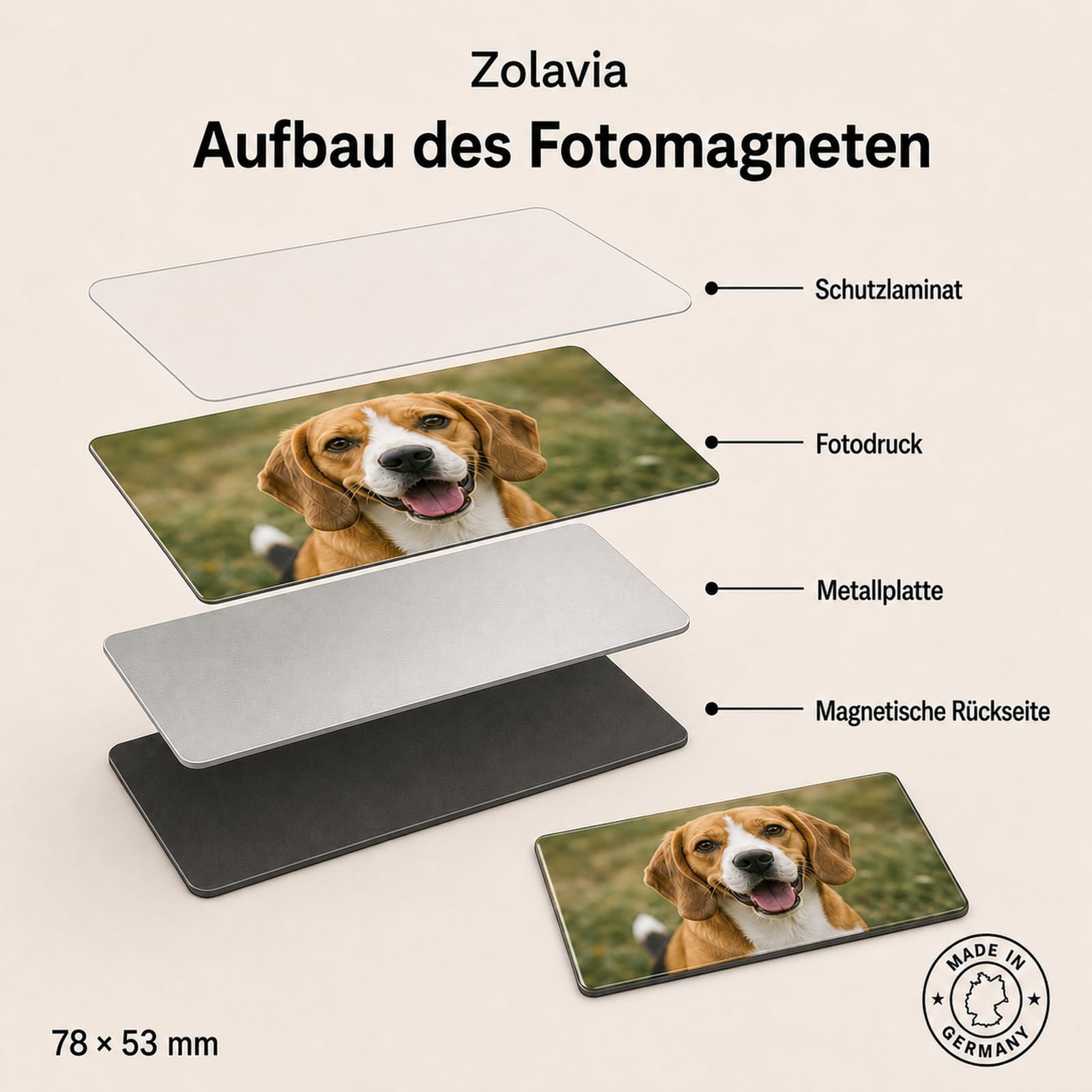 Fotomagnete selbst gestalten, 15er Set, Kühlschrankmagnet mit Foto