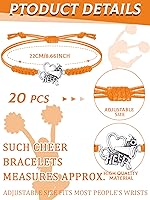 Vista 2 de Rtteri 20 pulseras de animadora para niñas, pulseras ajustables para animadoras, regalos para animadoras, accesorios de joyería a granel