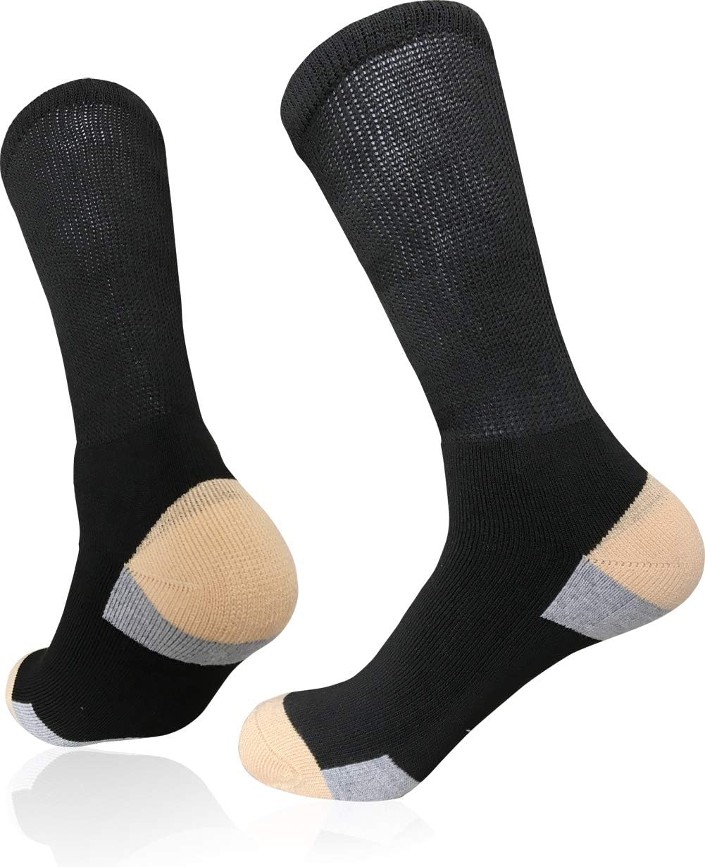 SYOLLAVE Womens Diabetic Athletic Crew Socks Non Binding Extra Wide bariatric Socks for Large Size Lympaedema Edema Swollen Foot - Image 4