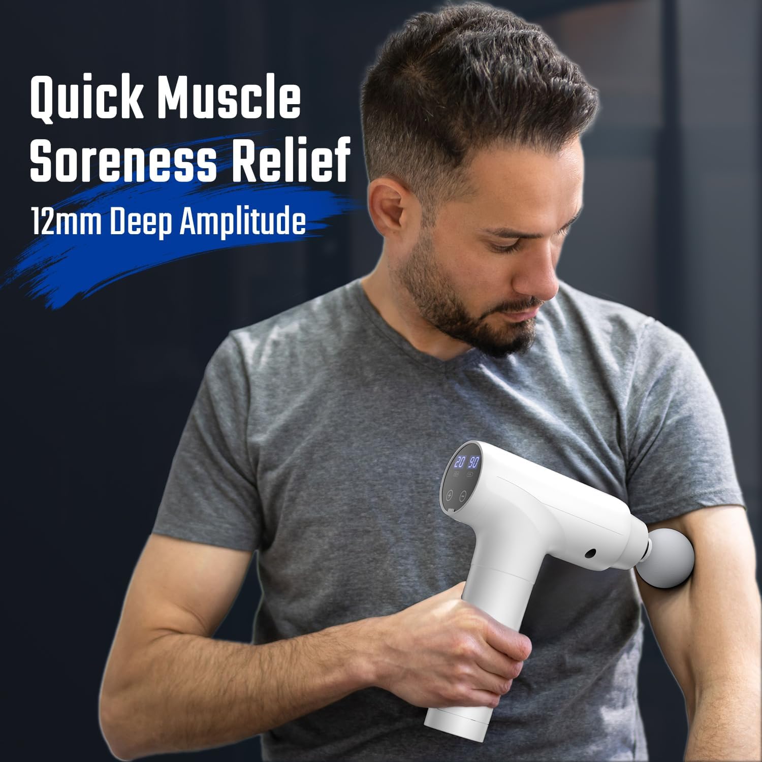 cotsoco Massage Gun Deep Tissue, Muscle Massage Gun Back Massager for Pain Relief, 20 Speeds Handheld Electric Massager Tool with Silent Brushless Motor, Suitable for Gym Office Home Travel - Image 4