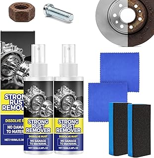 2Pcs Rust Remover Spray for Metal,2026 Upgrade Heavy Duty Metal,Multipurpose Rust Stain Remover Spray for Vehicles, Tools, Cars, Chains, Iron Out Rust Stain Remover