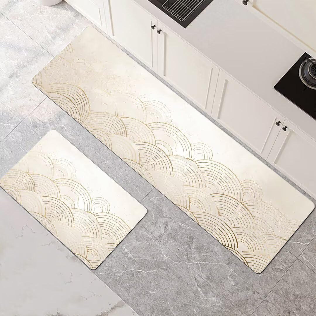 Evita resbalones con la alfombra cocina antideslizante lavable de 2 piezas gris