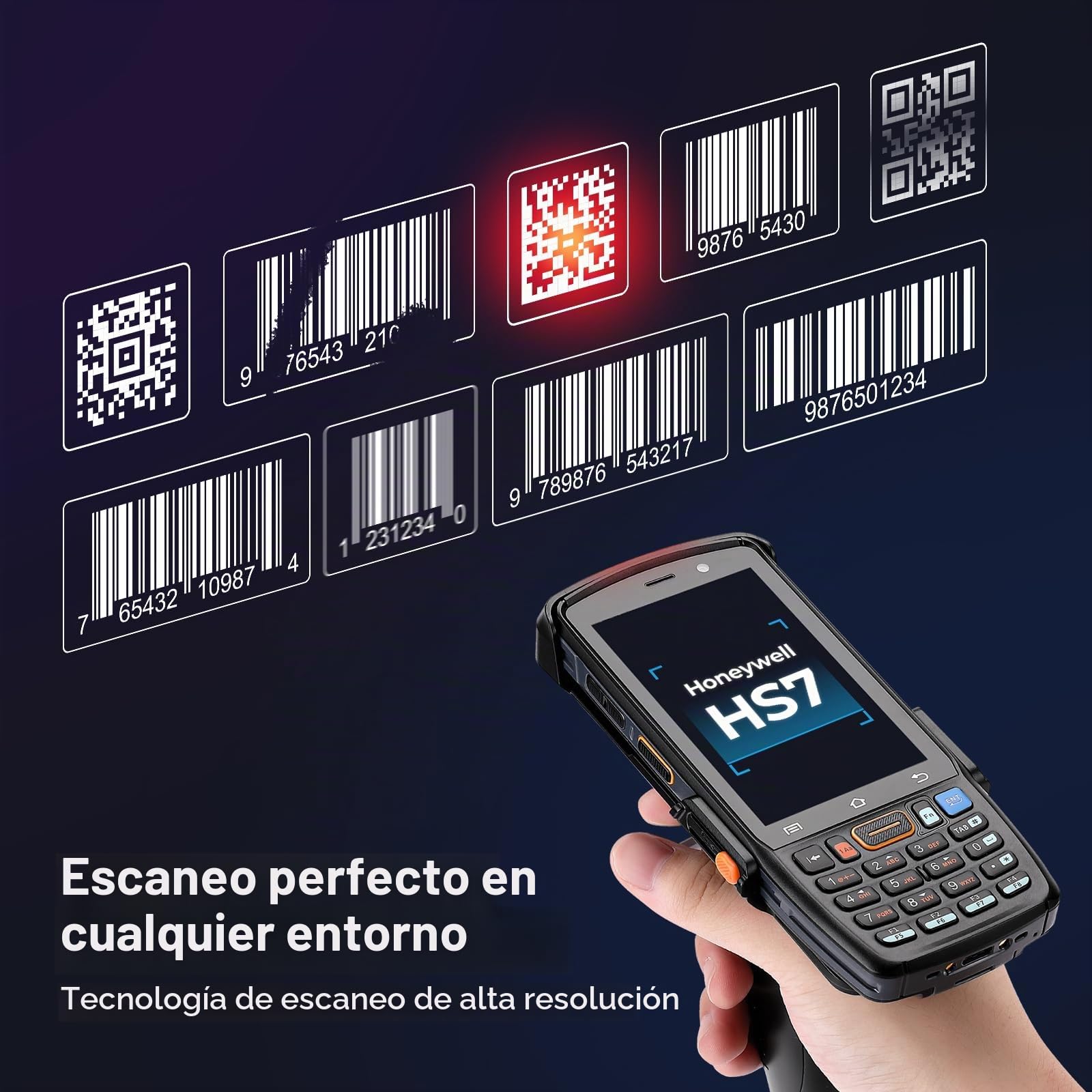MUNBYN Escáner de Código de Barras Android 082Pro, Android 12, Equipado con Escáner HS7, PDA Portátil con 3GB+32GB, Robusto IP67 para Seguimiento de Inventario